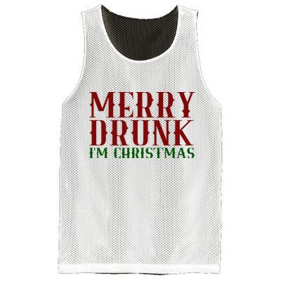 Merry Drunk Im Christmas Funny Holiday Mesh Reversible Basketball Jersey Tank