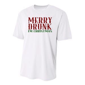 Merry Drunk Im Christmas Funny Holiday Youth Performance Sprint T-Shirt