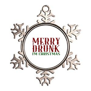 Merry Drunk Im Christmas Funny Holiday Metallic Star Ornament