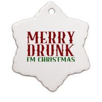 Merry Drunk Im Christmas Funny Holiday Ceramic Star Ornament