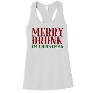 Merry Drunk Im Christmas Funny Holiday Women's Racerback Tank