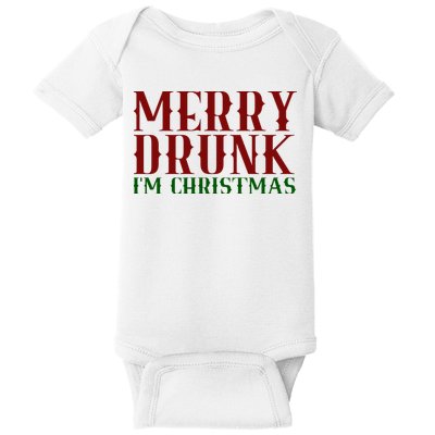 Merry Drunk Im Christmas Funny Holiday Baby Bodysuit