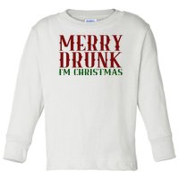 Merry Drunk Im Christmas Funny Holiday Toddler Long Sleeve Shirt