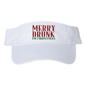 Merry Drunk Im Christmas Funny Holiday Valucap Bio-Washed Visor