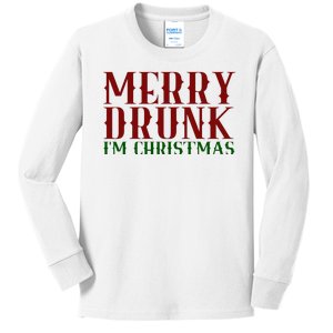 Merry Drunk Im Christmas Funny Holiday Kids Long Sleeve Shirt