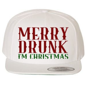 Merry Drunk Im Christmas Funny Holiday Wool Snapback Cap