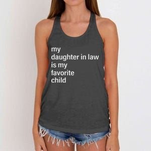 My Daughter In Law Is My Favorite Child Father's Day in Law Women's Knotted Racerback Tank