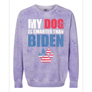 My Dog Is Smarter Than Your President Biden Funny AntiBiden Colorblast Crewneck Sweatshirt