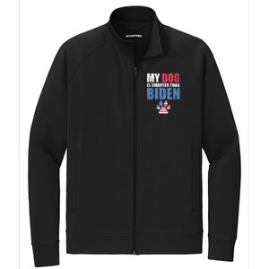 My Dog Is Smarter Than Your President Biden Funny AntiBiden Stretch Full-Zip Cadet Jacket