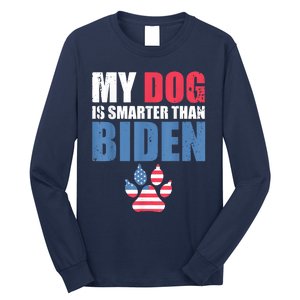 My Dog Is Smarter Than Your President Biden Funny AntiBiden Long Sleeve Shirt