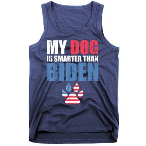 My Dog Is Smarter Than Your President Biden Funny AntiBiden Tank Top