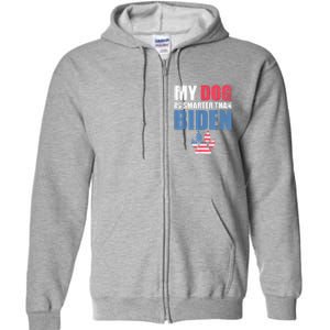 My Dog Is Smarter Than Your President Biden Funny AntiBiden Full Zip Hoodie