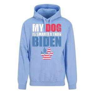 My Dog Is Smarter Than Your President Biden Funny AntiBiden Unisex Surf Hoodie