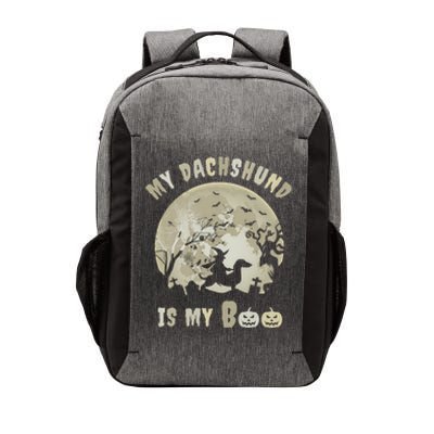 My Dachshund Is My Boo Witchy Scary Halloween Wiener Dog Gift Vector Backpack