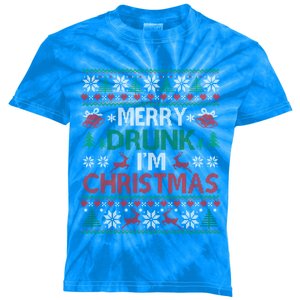 Merry Drunk IM Christmas Funny Xmas Ing Ugly Gift Kids Tie-Dye T-Shirt