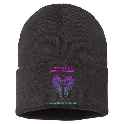 My Daddy Is My Guardian Angel Watching Over Me Sustainable Knit Beanie