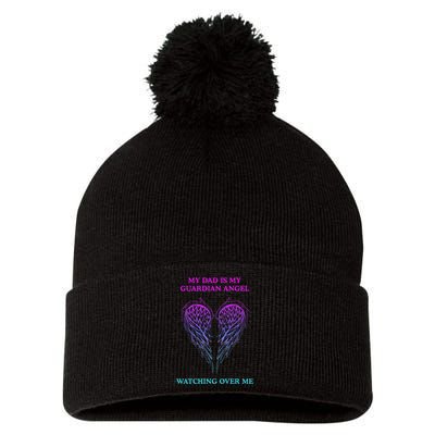 My Daddy Is My Guardian Angel Watching Over Me Pom Pom 12in Knit Beanie