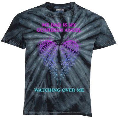 My Daddy Is My Guardian Angel Watching Over Me Kids Tie-Dye T-Shirt