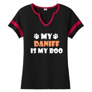 My Daniff Is My Boo Halloween Dog Owner Gift Ladies Halftime Notch Neck Tee