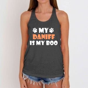 My Daniff Is My Boo Halloween Dog Owner Gift Women's Knotted Racerback Tank