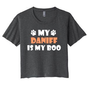 My Daniff Is My Boo Halloween Dog Owner Gift Women's Crop Top Tee