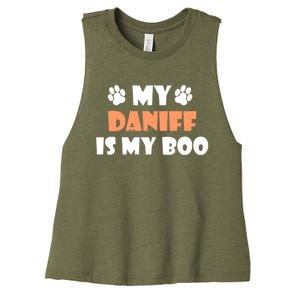 My Daniff Is My Boo Halloween Dog Owner Gift Women's Racerback Cropped Tank