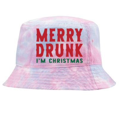 Merry Drunk IM Christmas Holiday Season Drinking Team Tie-Dyed Bucket Hat