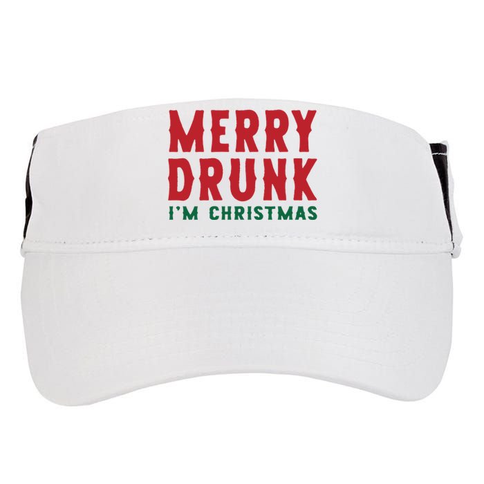 Merry Drunk IM Christmas Holiday Season Drinking Team Adult Drive Performance Visor