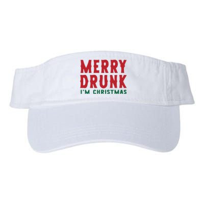 Merry Drunk IM Christmas Holiday Season Drinking Team Valucap Bio-Washed Visor