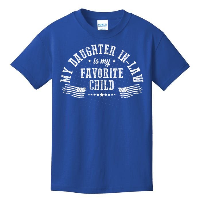 My Daughter In Law Is My Favorite Child Usa Flag Kids T-Shirt