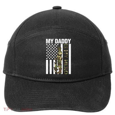 My Daddy Is My Hero Army Daddy Vintage Father Day Funny Gift 7-Panel Snapback Hat