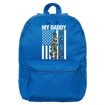 My Daddy Is My Hero Army Daddy Vintage Father Day Funny Gift 16 in Basic Backpack