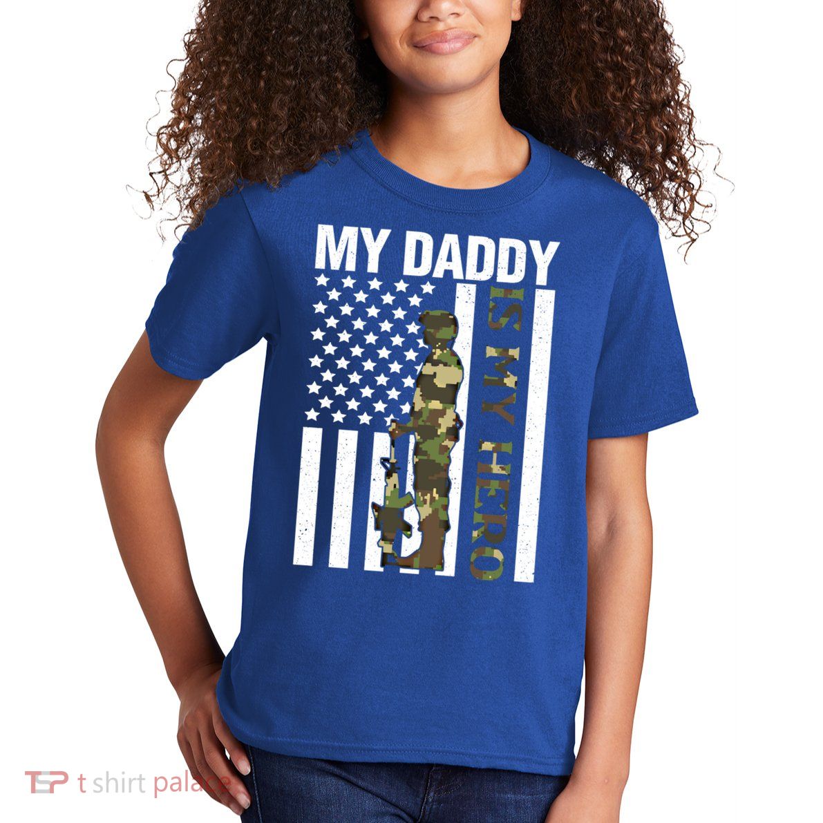 My Daddy Is My Hero Army Daddy Vintage Father Day Funny Gift Kids T-Shirt