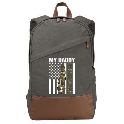My Daddy Is My Hero Army Daddy Vintage Father Day Funny Gift Cotton Canvas Backpack