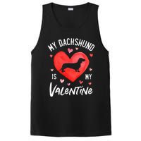 My Dachshund Is My Valentine Valentines Day Dog Lover PosiCharge Competitor Tank