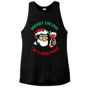 Merry Drunk Im Christmas Funny Santa Claus Ing Wine Great Gift Ladies PosiCharge Tri-Blend Wicking Tank