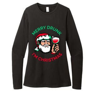 Merry Drunk Im Christmas Funny Santa Claus Ing Wine Great Gift Womens CVC Long Sleeve Shirt