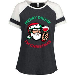 Merry Drunk Im Christmas Funny Santa Claus Ing Wine Great Gift Enza Ladies Jersey Colorblock Tee