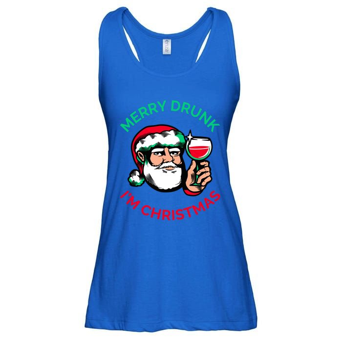 Merry Drunk Im Christmas Funny Santa Claus Ing Wine Great Gift Ladies Essential Flowy Tank