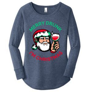 Merry Drunk Im Christmas Funny Santa Claus Ing Wine Great Gift Women's Perfect Tri Tunic Long Sleeve Shirt