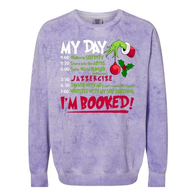 My Day Im Booked Funny Christmas Holiday Colorblast Crewneck Sweatshirt