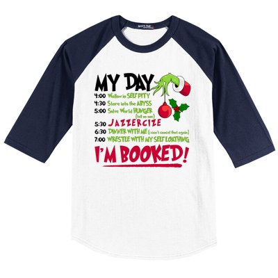 My Day Im Booked Funny Christmas Holiday Baseball Sleeve Shirt