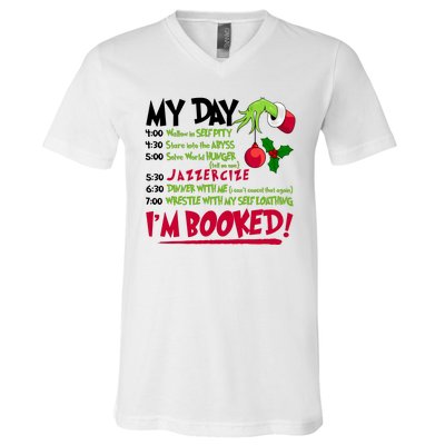 My Day Im Booked Funny Christmas Holiday V-Neck T-Shirt