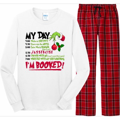 My Day Im Booked Funny Christmas Holiday Long Sleeve Pajama Set