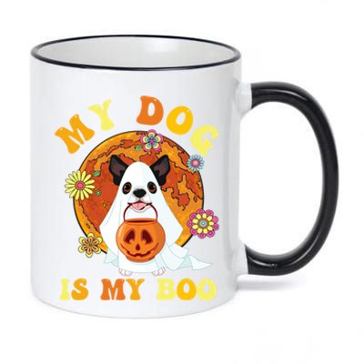 My Dog Is Boo Funny Dog Owner Boo Ghost Lover Halloween Gift 11oz Black Color Changing Mug