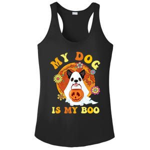 My Dog Is Boo Funny Dog Owner Boo Ghost Lover Halloween Gift Ladies PosiCharge Competitor Racerback Tank