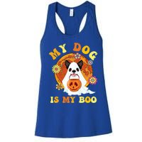 My Dog Is Boo Funny Dog Owner Boo Ghost Lover Halloween Gift Women's Racerback Tank