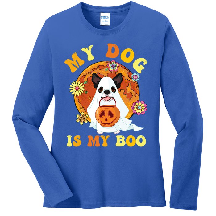 My Dog Is Boo Funny Dog Owner Boo Ghost Lover Halloween Gift Ladies Long Sleeve Shirt