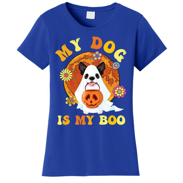 My Dog Is Boo Funny Dog Owner Boo Ghost Lover Halloween Gift Women's T-Shirt