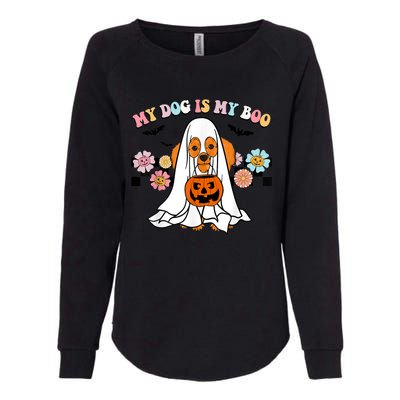 My Dog Is Boo Funny Poodle Ghost Lover Halloween Gift Womens California Wash Sweatshirt